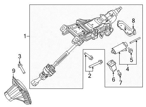 2024 Ford Edge Steering Column Assembly Diagram 3 - Thumbnail