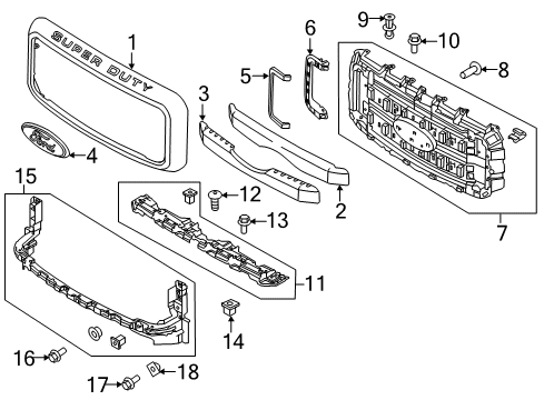 2014 Ford F-250 Super Duty Retainer - Body Side Trim Diagram for -W709002-SS3JA