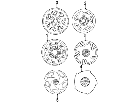 1996 Mercury Villager Wheel Assembly Diagram for F6XZ1007AAA