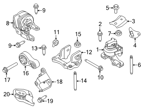 2013 Ford Edge Engine & Trans Mounting Diagram 3 - Thumbnail