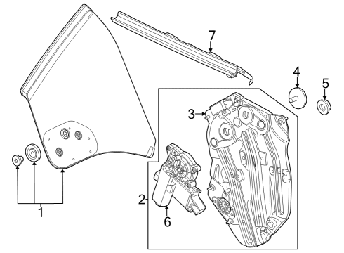 2024 Ford Mustang Glass & Hardware - Quarter Panel Diagram