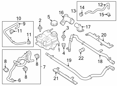 2024 Ford Mustang TANK ASY - RADIATOR OVERFLOW Diagram for PR3Z-8A080-A