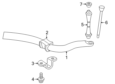 2002 Ford Explorer Stabilizer Bar & Components - Front Diagram