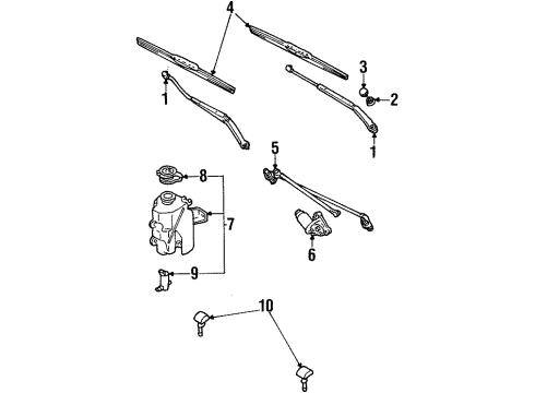 2003 Ford Escort Wiper & Washer Components Diagram