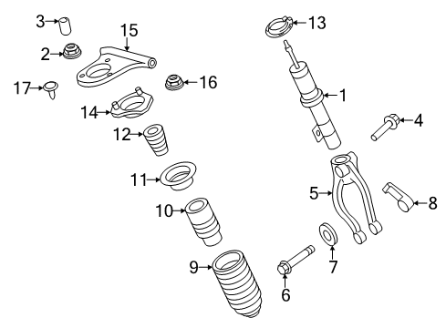 2011 Ford Fusion Struts & Components - Front Diagram 1 - Thumbnail