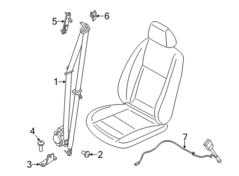 2015 Ford Transit Connect Buckle Assembly - Seat Belt Diagram for DT1Z-1761202-A