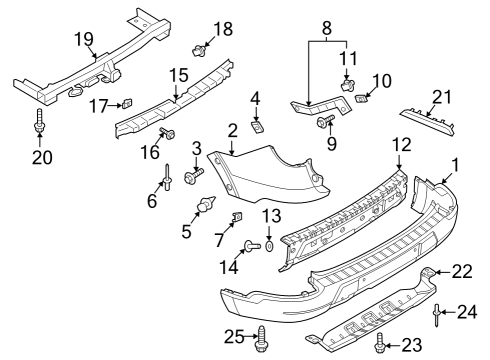 2021 Ford Explorer EXTENSION - BUMPER BAR - SIDE Diagram for MB5Z-17810-ADPTM