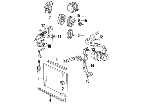 1997 Ford Windstar A/C Condenser, Compressor & Lines Diagram