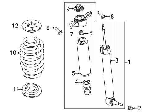 2023 Ford Explorer SHOCK ABSORBER ASY Diagram for LB5Z-18125-W