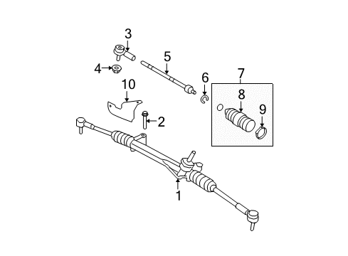 2008 Mercury Mariner Steering Column & Wheel, Steering Gear & Linkage Diagram 8 - Thumbnail