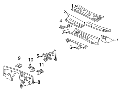 2004 Ford E-150 Club Wagon Cowl Diagram