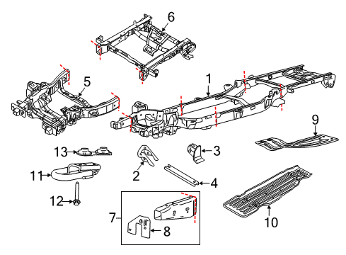 2019 Ford F-150 Frame Assembly Diagram for JL3Z-5005-B