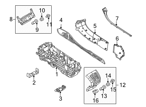 2011 Ford Taurus Panel Assembly - Console Diagram for BG1Z-54045A36-CB