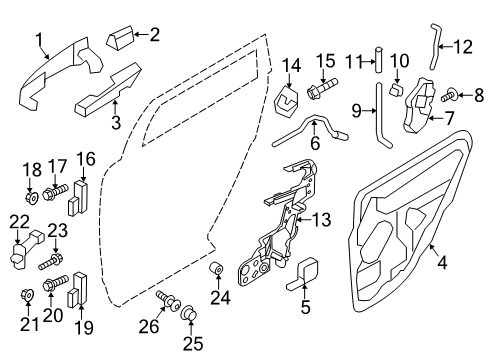 2011 Lincoln MKX Rear Door Diagram 3 - Thumbnail