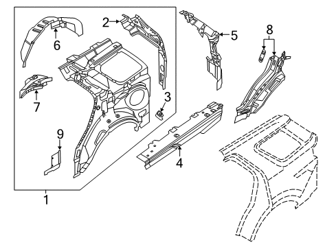 2019 Ford Explorer Inner Structure - Quarter Panel Diagram