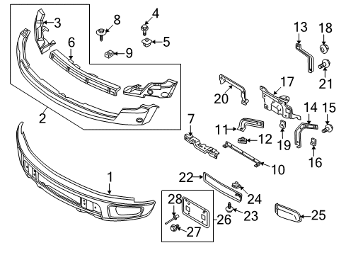 2012 Ford F-150 Front Bumper Diagram