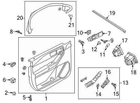 2020 Ford Police Interceptor Utility PANEL - DOOR TRIM - LOWER Diagram for LB5Z-7823942-GA