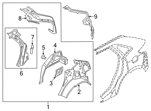 2015 Ford Edge Inner Structure - Quarter Panel Diagram