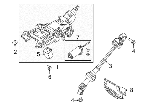 2016 Ford Flex Steering Column & Wheel, Steering Gear & Linkage Diagram 2 - Thumbnail