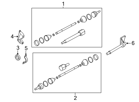 2011 Ford Focus Front Axle Shaft Diagram for 8S4Z-3B437-B