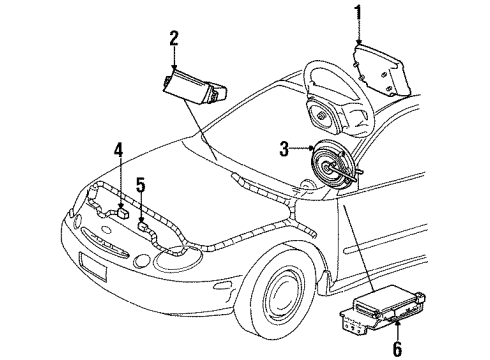 1999 Ford Taurus Cover And Contact Plate Assy Diagram for F8DZ-14A664-AA