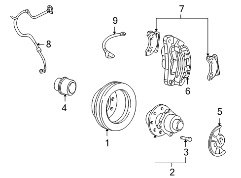 2001 Ford Excursion Front Brakes Diagram 2 - Thumbnail