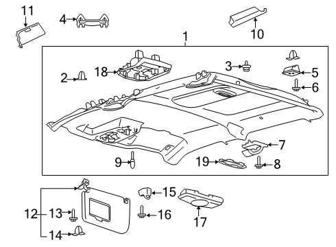 2020 Ford F-350 Super Duty VISOR ASY - SUN Diagram for LC3Z-2504105-MC