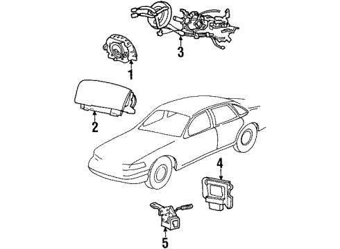 2002 Mercury Grand Marquis Air Bag Components Diagram