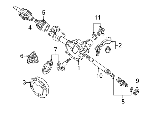 2003 Ford Explorer Sport Carrier & Front Axles Diagram