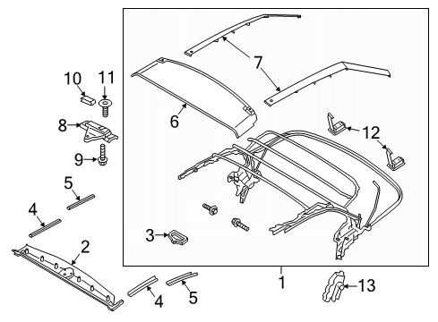 2023 Ford Mustang Frame & Components - Convertible Top Diagram