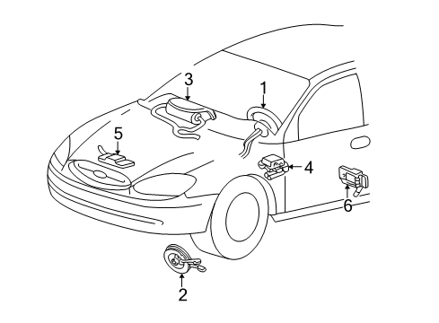 2004 Mercury Sable Module Diagram for 4F4Z-54043B13-AAB