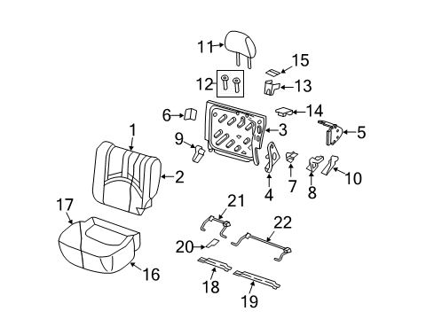 2008 Ford Escape Rear Seat Cushion Cover Assembly Diagram for 8L8Z-7863804-CB