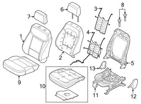 2023 Ford F-150 Lightning Driver Seat Components Diagram 2 - Thumbnail