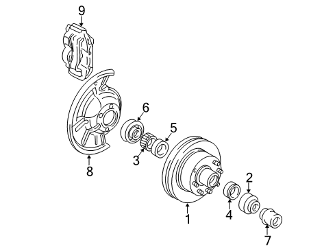 1992 Ford E-150 Econoline Front Brakes Diagram