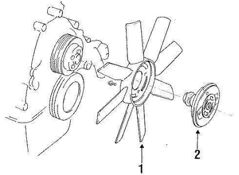 1994 Ford Ranger Cooling System, Radiator, Water Pump, Cooling Fan Diagram 2 - Thumbnail