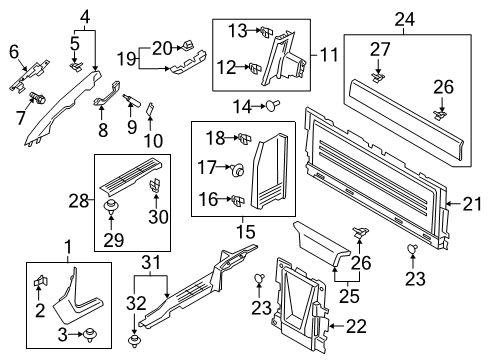 2020 Ford Ranger COVER - DOOR INSIDE HANDLE Diagram for KB3Z-21264B82-AA