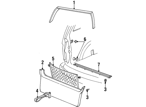 1999 Ford Windstar Interior Trim Cargo Net Diagram for F58Z1655066A