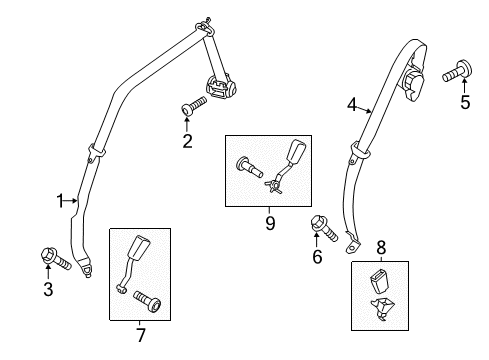 2015 Ford C-Max Buckle Assembly - Seat Belt Diagram for CJ5Z-7860044-BB