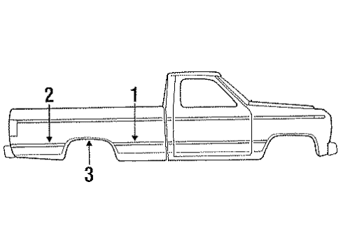 1995 Ford F-150 Exterior Trim - Pick Up Box Diagram