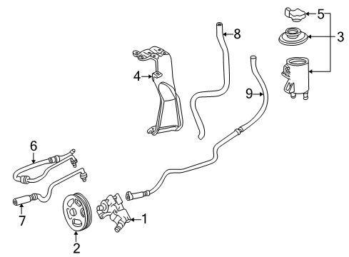 2002 Lincoln Blackwood P/S Pump & Hoses, Steering Gear & Linkage Diagram 3 - Thumbnail