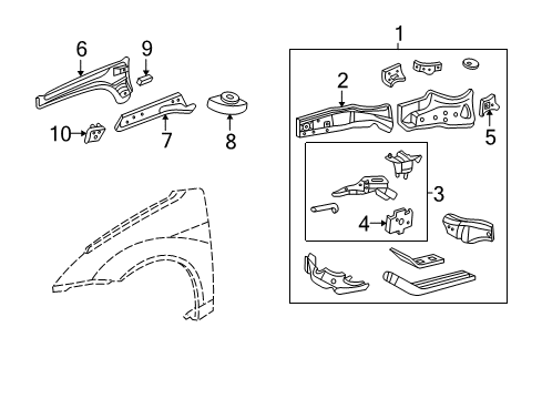 2006 Ford Focus Bracket - Side Diagram for 1S4Z-5410171-AA