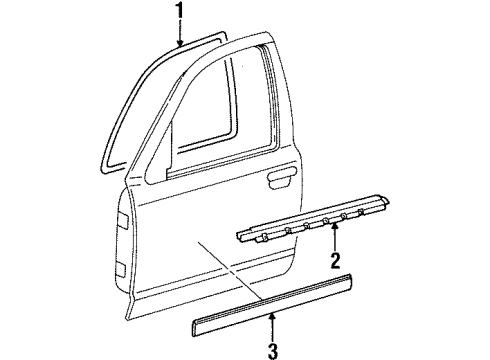 2000 Ford Crown Victoria Exterior Trim - Front Door Diagram