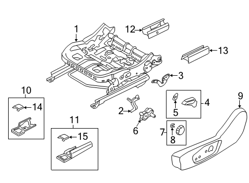 2015 Ford Fusion Knob - Seat Track Control Lever Diagram for CV4Z-5462622-AB