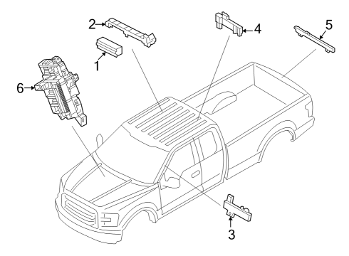 2023 Ford F-150 Lightning Keyless Entry Components Diagram