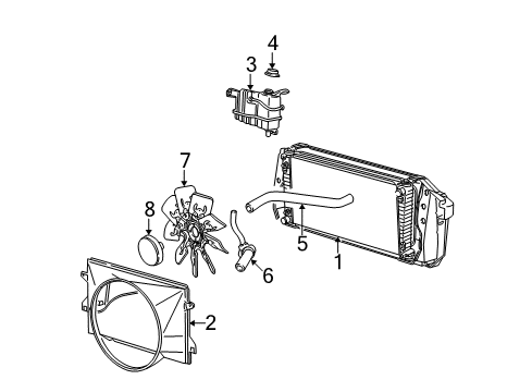 1997 Ford F-250 Radiator & Components, Cooling Fan Diagram