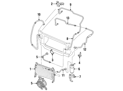 1995 Ford Aspire DEHYDRATOR ASY Diagram for F4BZ19C836A