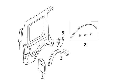 2003 Ford Expedition Exterior Trim - Quarter Panel Diagram