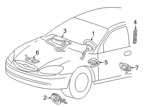 2004 Ford Taurus Sensor Assembly - Air Bag Diagram for 5F1Z-14B321-BA