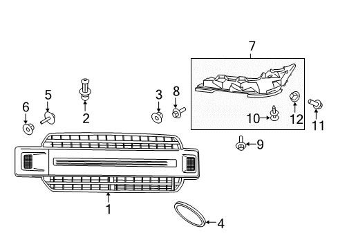 2020 Ford F-150 Grille & Components Diagram 5 - Thumbnail