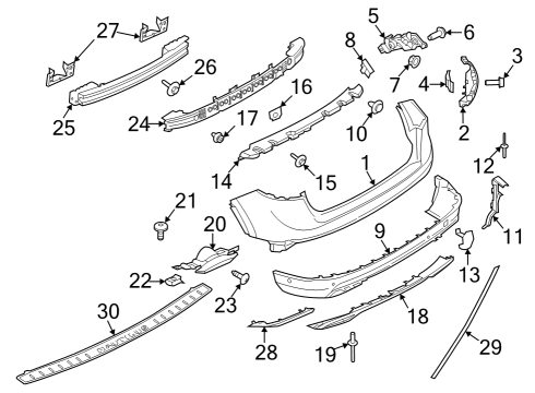 2020 Lincoln Nautilus Bracket - Bumper Mounting Diagram for FA1Z-17D942-B